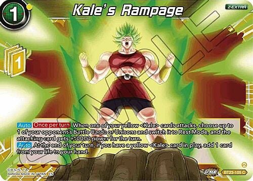 Kale's Rampage Card Front