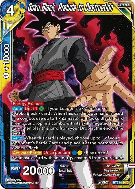 Goku Black, Prelude to Destruction Frente