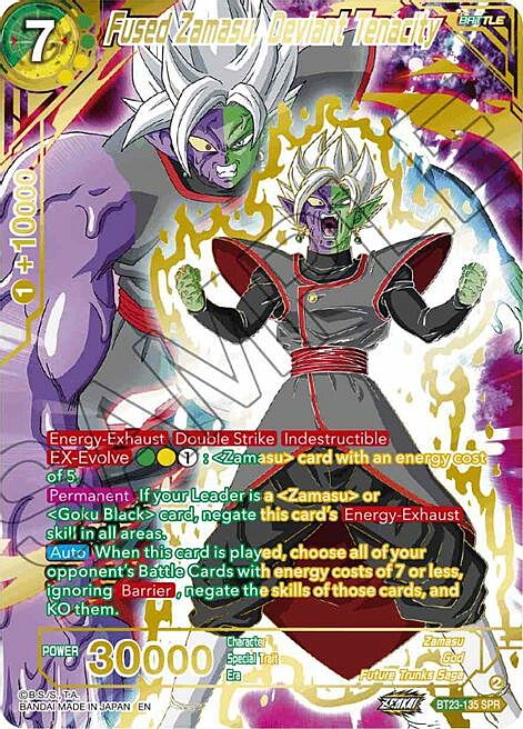 Fused Zamasu, Deviant Tenacity Card Front