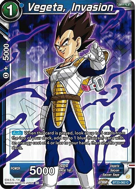 Vegeta, Invasion Card Front