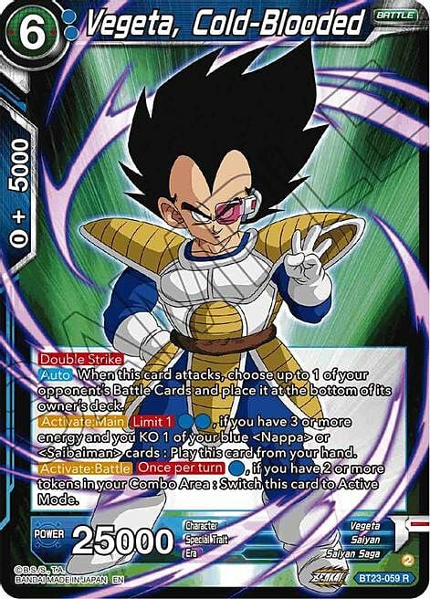 Vegeta, Cold-Blooded Frente