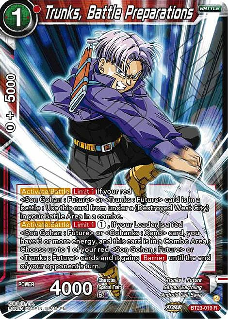 Trunks, Battle Preparations Card Front