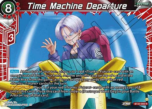 Time Machine Departure Card Front