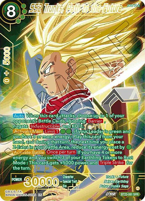 SS2 Trunks, Path to the Future Card Front