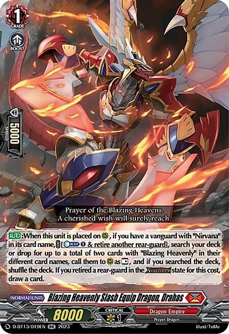 Blazing Heavenly Slash Equip Dragon, Drahas Card Front