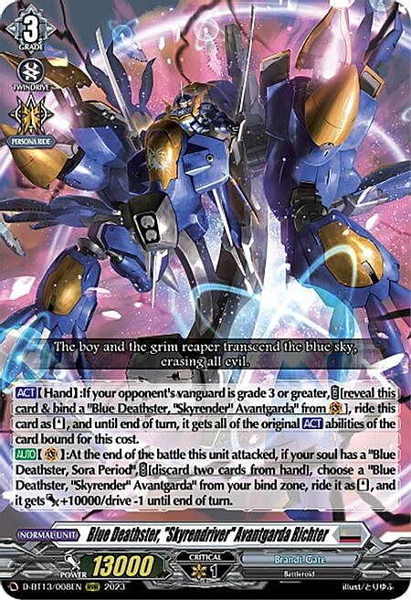 Blue Deathster, "Skyrendriver" Avantgarda Richter Card Front