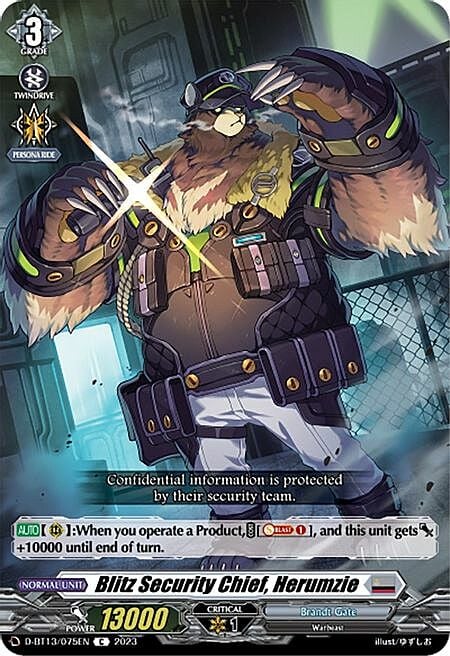 Blitz Security Chief, Herumzie Card Front