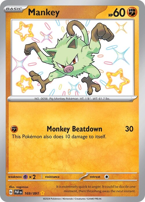 Mankey Card Front