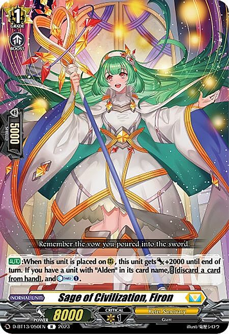 Sage of Civilization, Firon Card Front