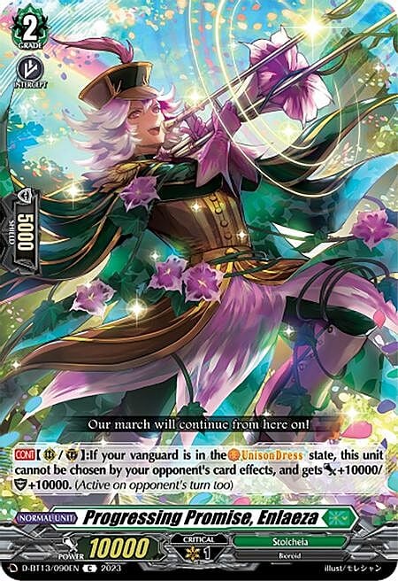 Progressing Promise, Enlaeza Card Front