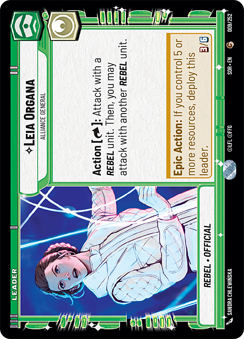 Leia Organa, Generale Dell'alleanza Card Front