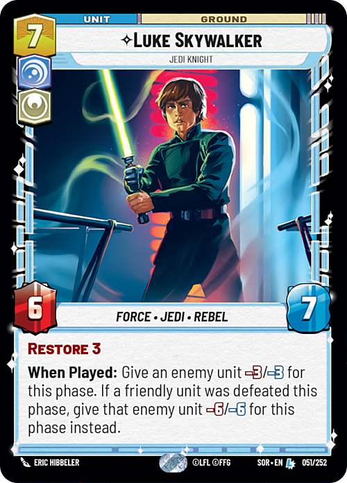 Luke Skywalker - Jedi Knight Card Front