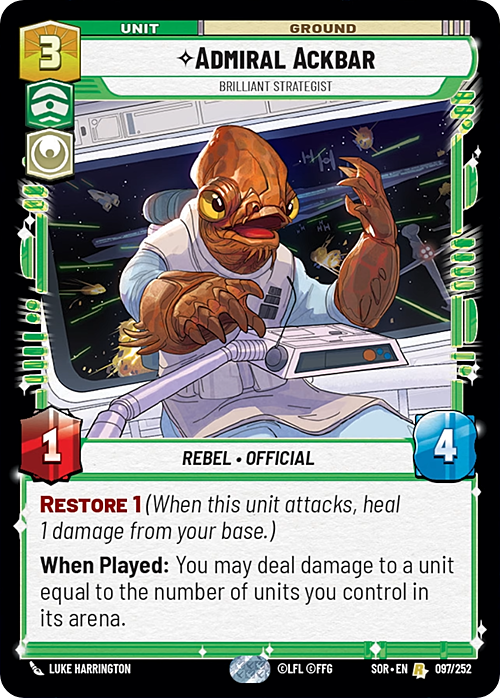 Ammiraglio Ackbar, Stratega Geniale Card Front