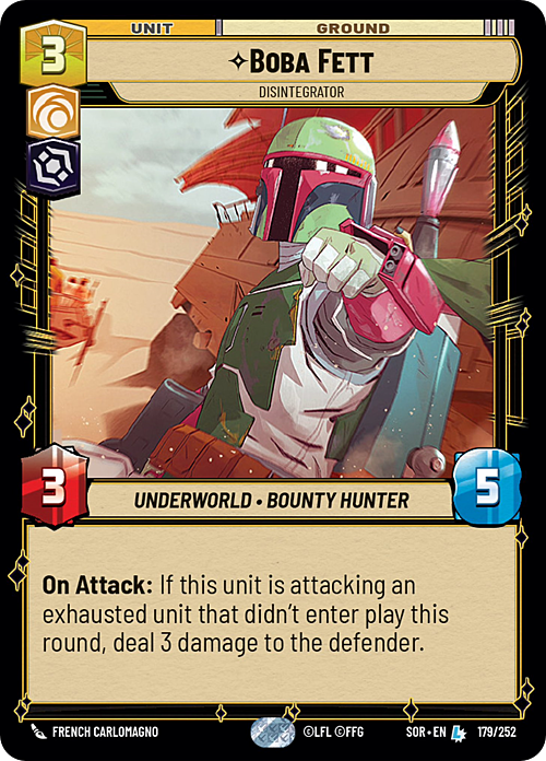 Boba Fett - Disintegrator Card Front