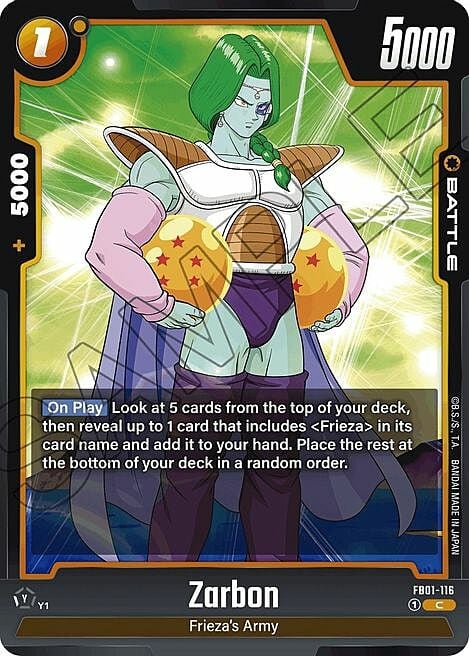 Zarbon Card Front