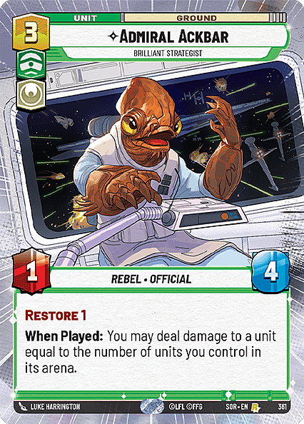 Admiral Ackbar - Brilliant Strategist Card Front