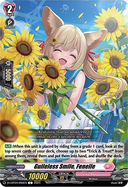 Guileless Smile, Fenelle Card Front