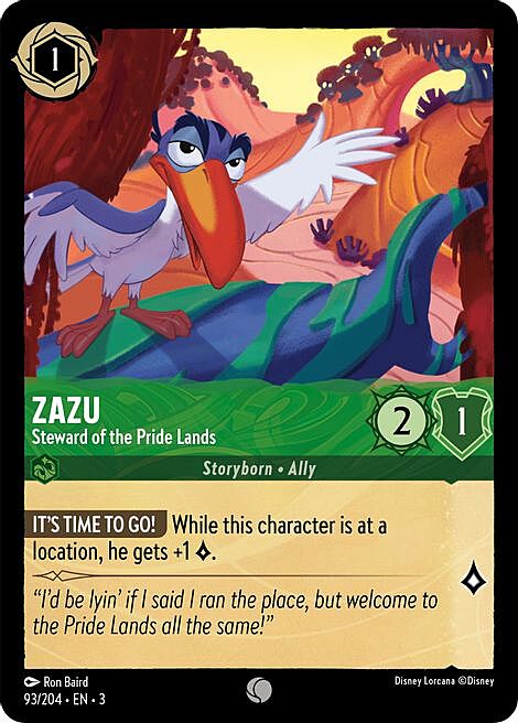 Zazu - Steward of the Pride Lands Card Front