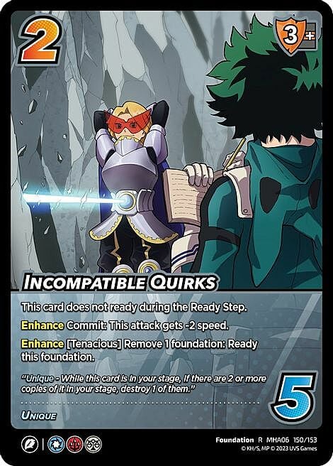 Incompatible Quirks Card Front