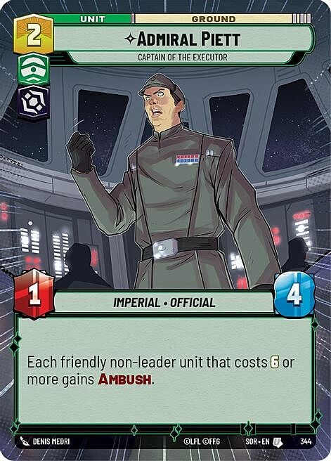 Admiral Piett - Captain of the Executor Card Front