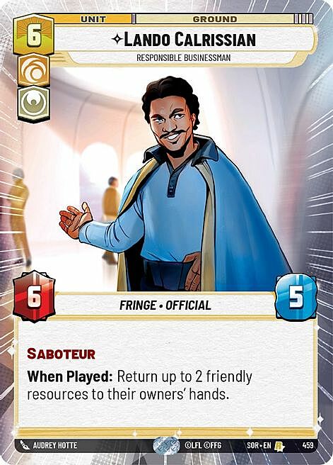 Lando Calrissian, Uomo D'Affari Responsabile Card Front