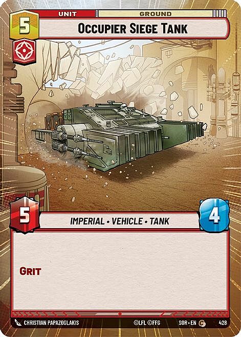 Occupier Siege Tank Card Front