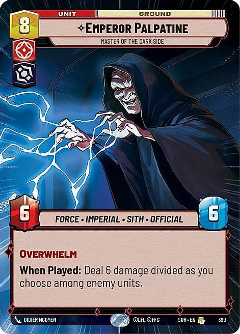 Imperatore Palpatine, Maestro Del Lato Oscuro Card Front