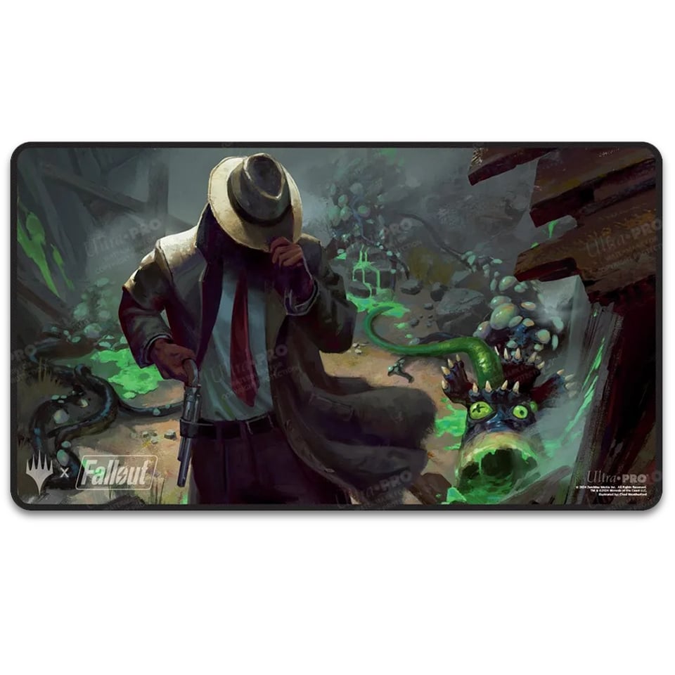 Más allá del Multiverso: Fallout: "Mysterious Stranger" Black Stitched Playmat