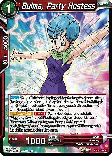 Bulma, Party Hostess Frente