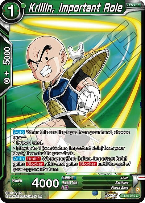 Krillin, Important Role Frente