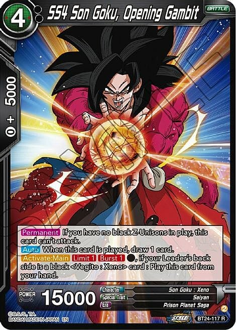 SS4 Son Goku, Opening Gambit Card Front