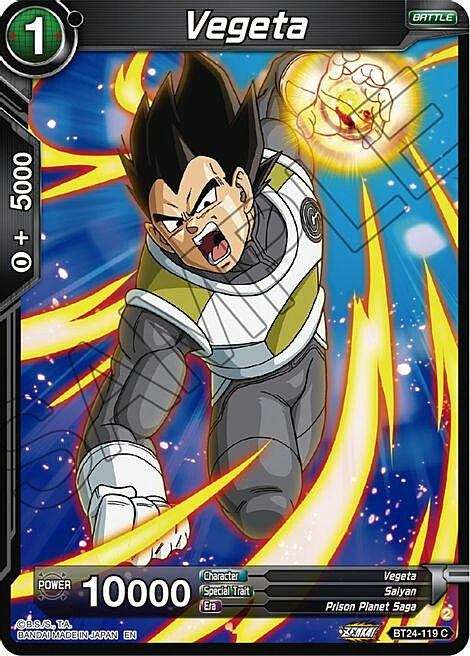 Vegeta Card Front