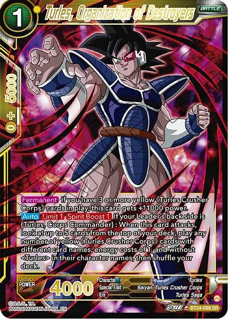 Turles, Organization of Destroyers Card Front