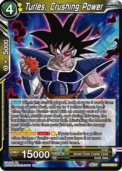 Turles, Crushing Power Card Front