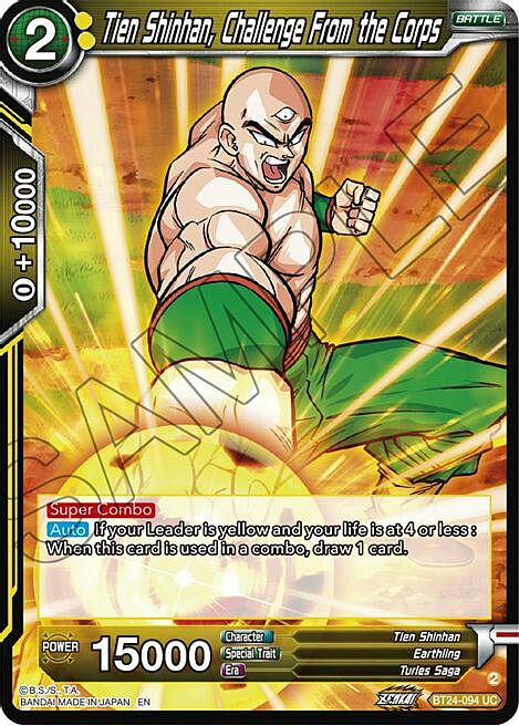 Tien Shinhan, Challenge From the Corps Card Front