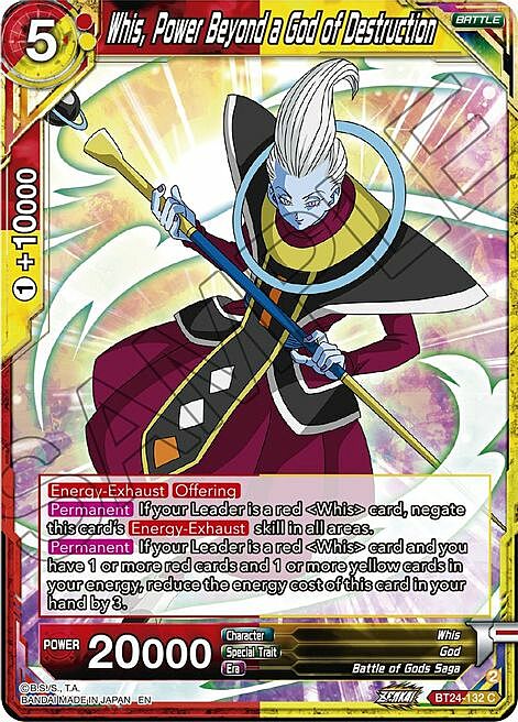 Whis, Power Beyond a God of Destruction Frente