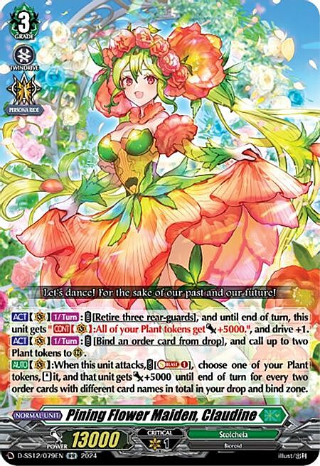 Pining Flower Maiden, Claudine Card Front