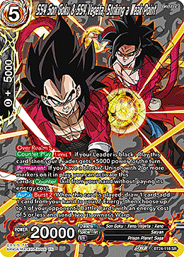 SS4 Son Goku & SS4 Vegeta, Striking a Weak Point Card Front