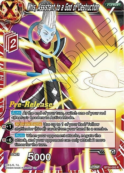 Whis, Assistant to a God of Destruction Card Front