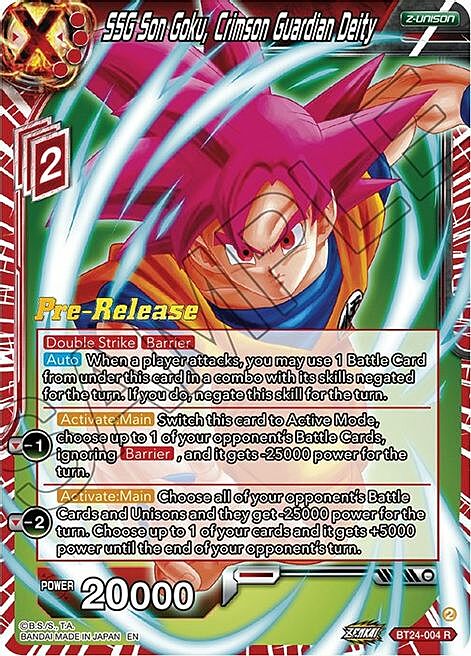 SSG Son Goku, Crimson Guardian Deity Card Front