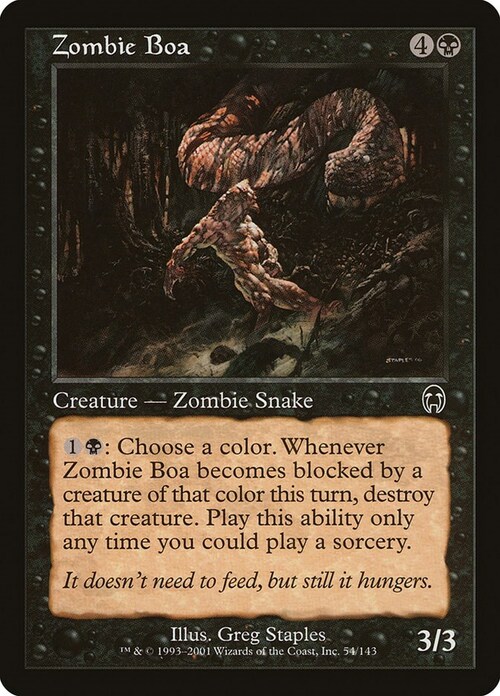Boa Zombie Card Front
