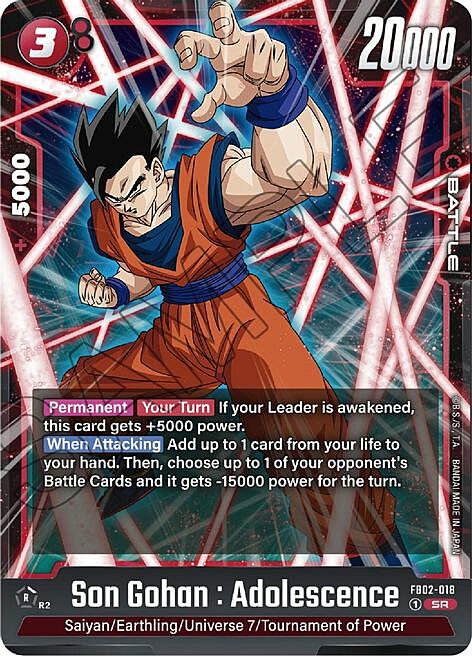 Son Gohan : Adolescence Card Front