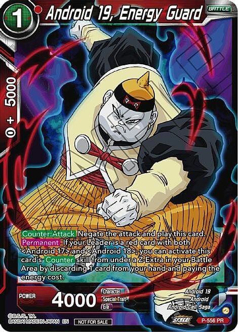 Android 19, Energy Guard Frente