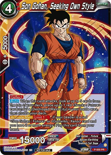 Son Gohan, Seeking Own Style Card Front