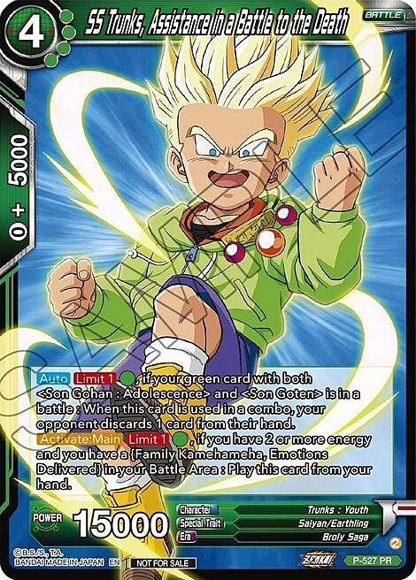 SS Trunks, Assistance in a Battle to the Death Card Front