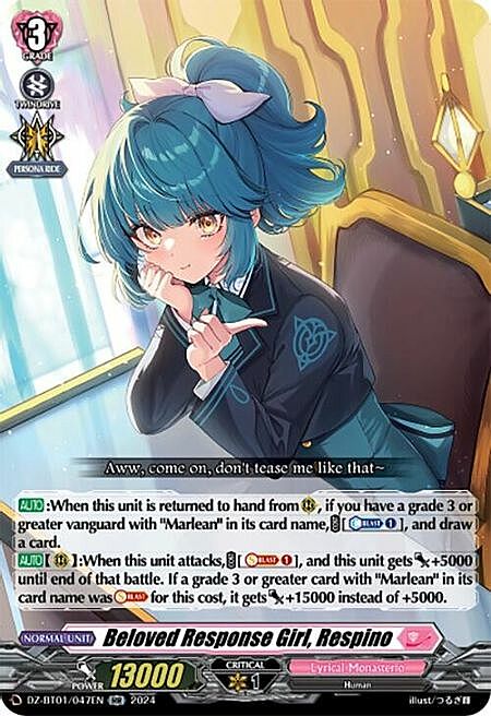 Beloved Response Girl, Respino Card Front