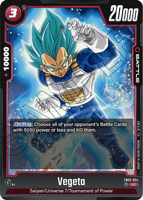 Vegeta Card Front