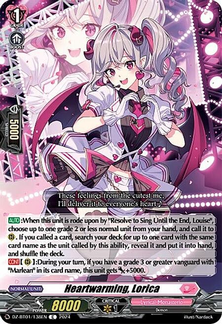 Heartwarming, Lorica Card Front