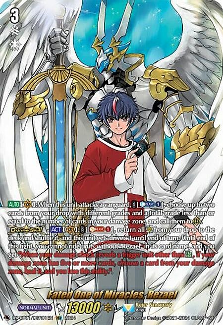 Fated One of Miracles, Rezael Card Front