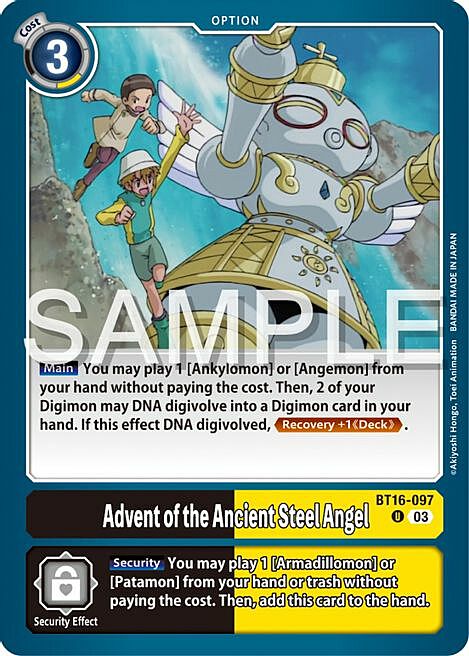 Advent of the Ancient Steel Angel Card Front